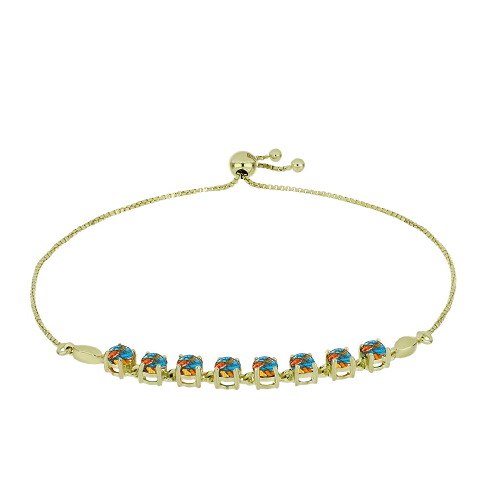 Brățară din Argint 925 Placat cu Aur ( 4.48 grame ) cu Turcoaz Oyster 2.58 Carate