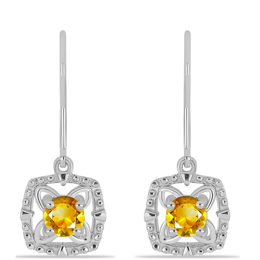 Cercei din Argint 925 ( 2.86 grame ) cu Citrin Ural 0.92 Carate