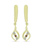 Cercei din Argint 925 Placat cu Aur ( 3.53 grame ) cu Diamant Violet și Diamant Alb 0.07 Carate