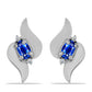 Cercei din Argint 925 ( 1.97 grame ) cu Safir Albastru Australian și Topaz Alb 0.7 Carate