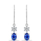 Cercei din Argint 925 ( 1.81 grame ) cu Safir Albastru Australian și Topaz Alb 1.61 Carate