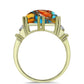 Inel din Argint 925 Placat cu Aur ( 3.37 grame ) cu Turcoaz Oyster și Topaz Alb 8.25 Carate