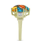 Inel din Argint 925 Placat cu Aur ( 3.37 grame ) cu Turcoaz Oyster și Topaz Alb 8.25 Carate