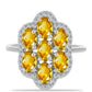 Inel din Argint 925 ( 4.33 grame ) cu Citrin Ural și Topaz Alb 3.46 Carate