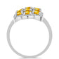 Inel din Argint 925 ( 4.33 grame ) cu Citrin Ural și Topaz Alb 3.46 Carate