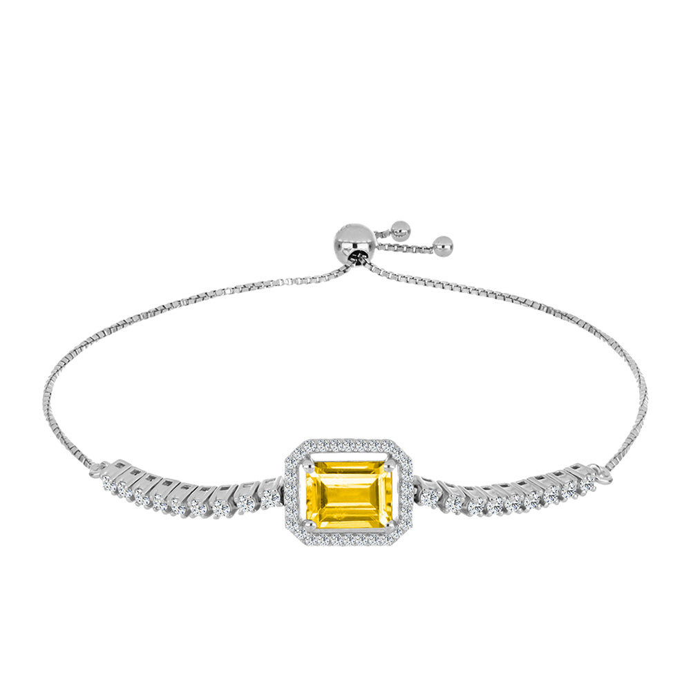 Brățară din Argint 925 ( 5.26 grame ) cu Citrin Ural și Topaz Alb 3.01 Carate