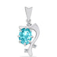 Pandantiv din Argint 925 ( 2.07 grame ) cu Cuarț Paraiba și Topaz Alb 1.73 Carate