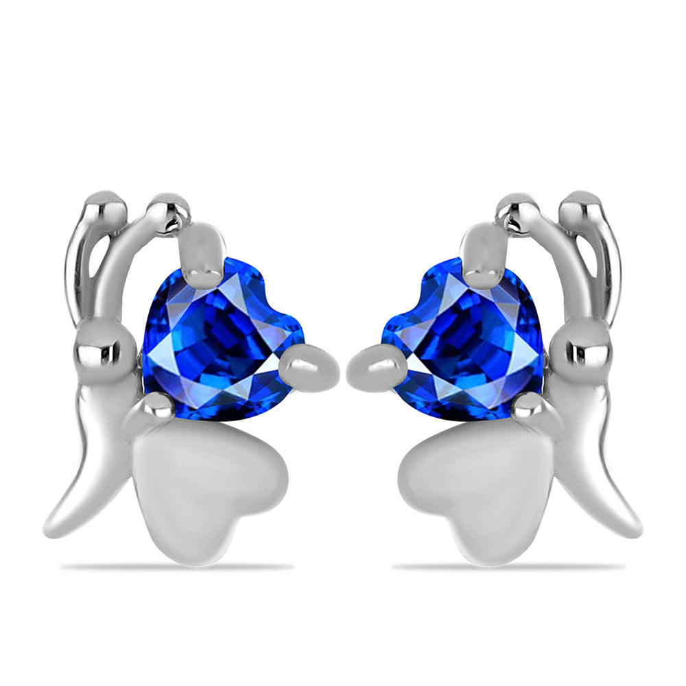Cercei din Argint 925 ( 1.58 grame ) cu Safir Albastru Australian 0.68 Carate