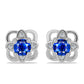 Cercei din Argint 925 ( 1.81 grame ) cu Safir Albastru Australian și Topaz Alb 0.92 Carate