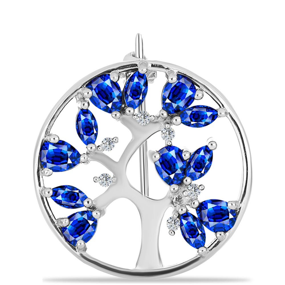 Broşă din Argint 925 ( 3.06 grame ) cu Safir Albastru Australian și Topaz Alb 2.32 Carate 1 