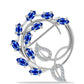 Broşă din Argint 925 ( 4.92 grame ) cu Safir Albastru Australian și Topaz Alb 2.35 Carate