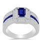 Inel din Argint 925 ( 6.15 grame ) cu Safir Albastru Australian și Topaz Alb 3.45 Carate