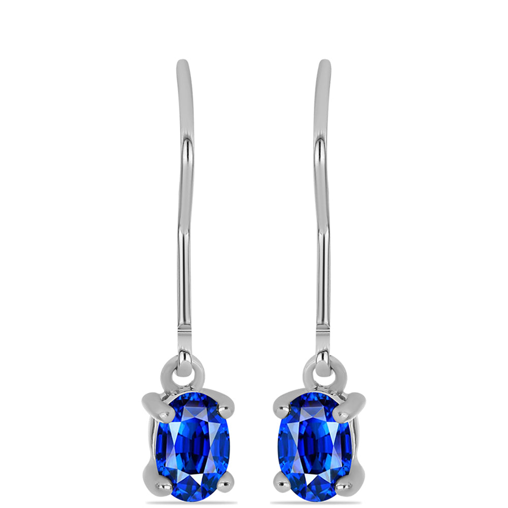 Cercei din Argint 925 ( 1.32 grame ) cu Safir Albastru Australian 1.31 Carate 1 
