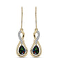 Cercei din Argint 925 Placat cu Aur ( 2.95 grame ) cu Opal Etiopian Negru Lega Dembi și Topaz Alb 1.01 Carate