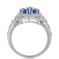 Inel din Argint 925 ( 5.14 grame ) cu Safir Albastru Australian și Topaz Alb 1.49 Carate
