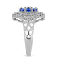 Inel din Argint 925 ( 5.14 grame ) cu Safir Albastru Australian și Topaz Alb 1.49 Carate