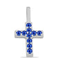 Cruce Pandantiv din Argint 925 ( 0.52 grame ) cu Safir Albastru Australian 0.17 Carate