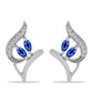 Cercei din Argint 925 ( 3.8 grame ) cu Safir Albastru Australian și Topaz Alb 0.61 Carate