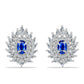 Cercei din Argint 925 ( 5.47 grame ) cu Safir Albastru Australian și Zircon Alb 3.51 Carate