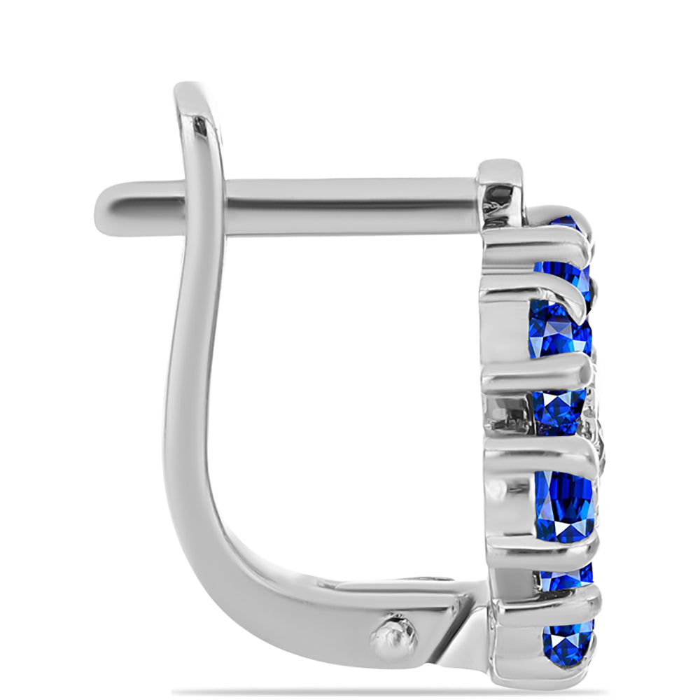 Cercei din Argint 925 ( 3.65 grame ) cu Safir Albastru Australian și Topaz Alb 4.13 Carate 2 