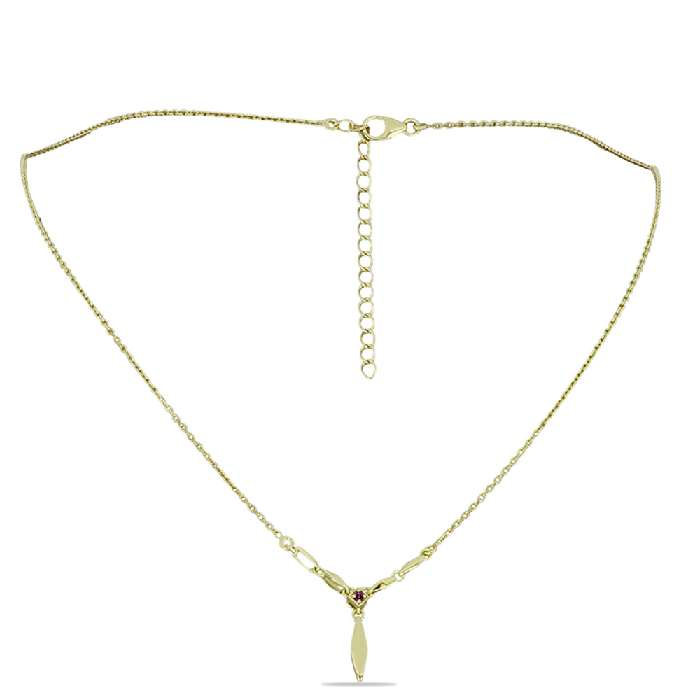 Colier din Argint 925 Placat cu Aur ( 3.43 grame ) cu Diamant Violet 0.02 Carate