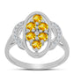 Inel din Argint 925 ( 3.14 grame ) cu Citrin Ural și Topaz Alb 0.8 Carate