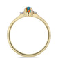 Inel din Argint 925 Placat cu Aur ( 1.73 grame ) cu Turcoaz Oyster și Topaz Alb 0.35 Carate