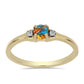Inel din Argint 925 Placat cu Aur ( 1.73 grame ) cu Turcoaz Oyster și Topaz Alb 0.35 Carate