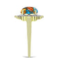 Inel din Argint 925 Placat cu Aur ( 2.18 grame ) cu Turcoaz Oyster și Topaz Alb 1.6 Carate