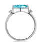 Inel din Argint 925 ( 1.53 grame ) cu Cuarț Paraiba și Topaz Alb 0.93 Carate