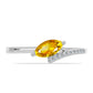 Inel din Argint 925 ( 1.8 grame ) cu Citrin Ural și Topaz Alb 0.65 Carate