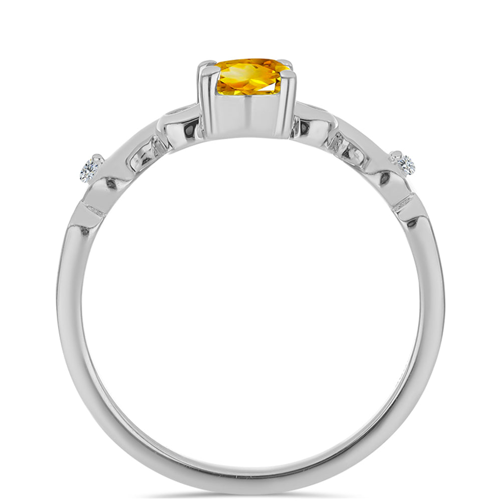 Inel din Argint 925 ( 2.32 grame ) cu Citrin Ural și Topaz Alb 0.81 Carate