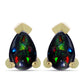 Set din Argint 925 Placat cu Aur ( 2.51 grame ) cu Opal Etiopian Negru Lega Dembi 0.82 Carate ( Cercei+Inel )