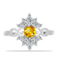 Inel din Argint 925 ( 2.81 grame ) cu Citrin Ural și Topaz Alb 1.09 Carate