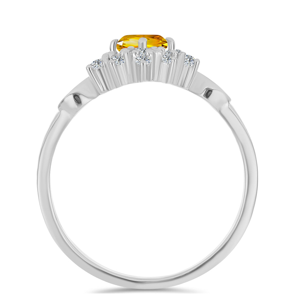 Inel din Argint 925 ( 2.81 grame ) cu Citrin Ural și Topaz Alb 1.09 Carate 2 
