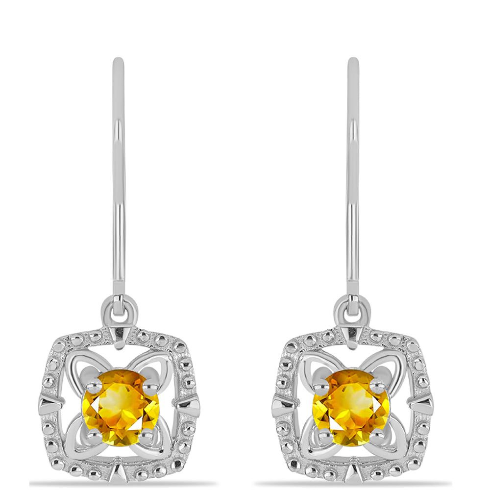 Cercei din Argint 925 ( 2.99 grame ) cu Citrin Ural 0.91 Carate