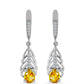 Cercei din Argint 925 ( 4.52 grame ) cu Citrin Ural și Topaz Alb 1.42 Carate