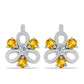 Cercei din Argint 925 ( 3.63 grame ) cu Citrin Ural și Topaz Alb 0.96 Carate