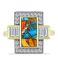 Inel din Argint 925 Placat cu Aur ( 4.59 grame ) cu Turcoaz Oyster și Topaz Alb 3.91 Carate