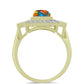 Inel din Argint 925 Placat cu Aur ( 4.59 grame ) cu Turcoaz Oyster și Topaz Alb 3.91 Carate