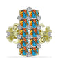 Inel din Argint 925 Placat cu Aur ( 7.35 grame ) cu Turcoaz Oyster și Topaz Alb 3.92 Carate