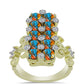Inel din Argint 925 Placat cu Aur ( 7.35 grame ) cu Turcoaz Oyster și Topaz Alb 3.92 Carate