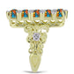 Inel din Argint 925 Placat cu Aur ( 7.35 grame ) cu Turcoaz Oyster și Topaz Alb 3.92 Carate