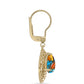 Cercei din Argint 925 Placat cu Aur ( 3.13 grame ) cu Turcoaz Oyster 2.73 Carate