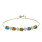 Brățară din Argint 925 Placat cu Aur ( 6.23 grame ) cu Turcoaz Oyster și Topaz Alb 7.44 Carate