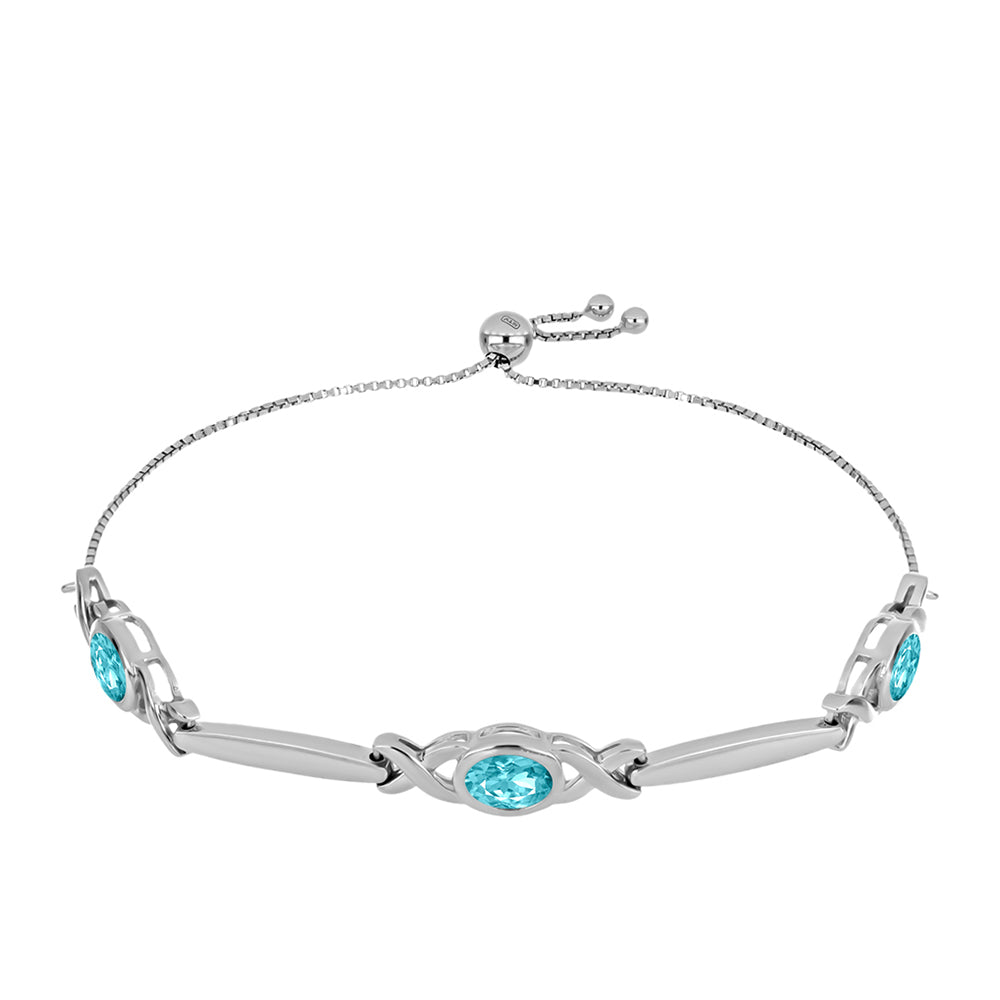 Brățară din Argint 925 ( 7.95 grame ) cu Cuarț Paraiba 2.05 Carate