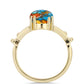 Inel din Argint 925 Placat cu Aur ( 3.73 grame ) cu Turcoaz Oyster 3.83 Carate