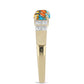 Inel din Argint 925 Placat cu Aur ( 2.61 grame ) cu Turcoaz Oyster și Topaz Alb 1.02 Carate