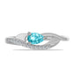 Inel din Argint 925 ( 2.49 grame ) cu Cuarț Paraiba și Topaz Alb 0.44 Carate
