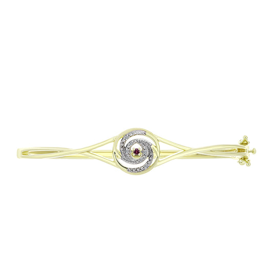 Brățară din Argint 925 Placat cu Aur ( 14.79 grame ) cu Diamant Violet și Diamant Alb 0.06 Carate